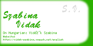 szabina vidak business card